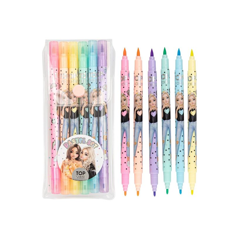 4010070698362-TOPMODEL - Set de feutres de coloriage - feutres fins 1 mm - couleurs pastel assorties-P_405255370_1-0