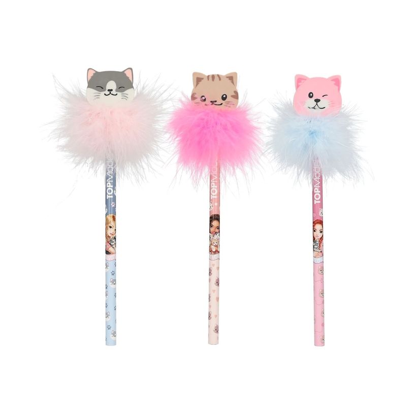 4010070695651-TOPMODEL CAT LOVE - Crayon HB avec embout gomme-P_405255372_1-0