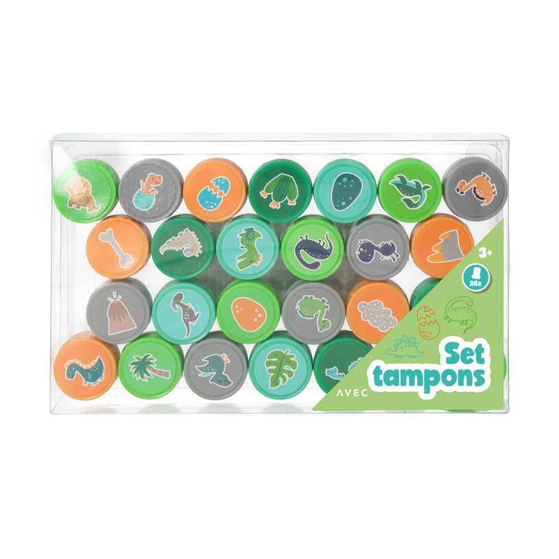 8715275524800-Set 26 tampons Dinosaures pré-encrés - disponible dans différents thèmes--0