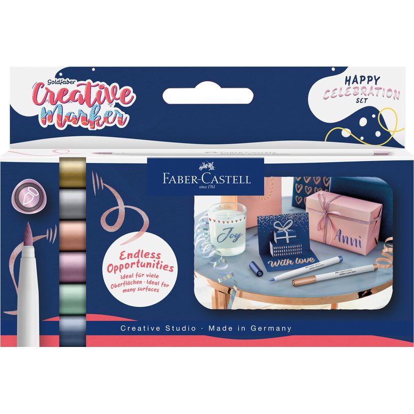 4005401610069-Faber-Castell GOFA Creative Happy Celebration B – Set de 6 marqueurs créatifs--0