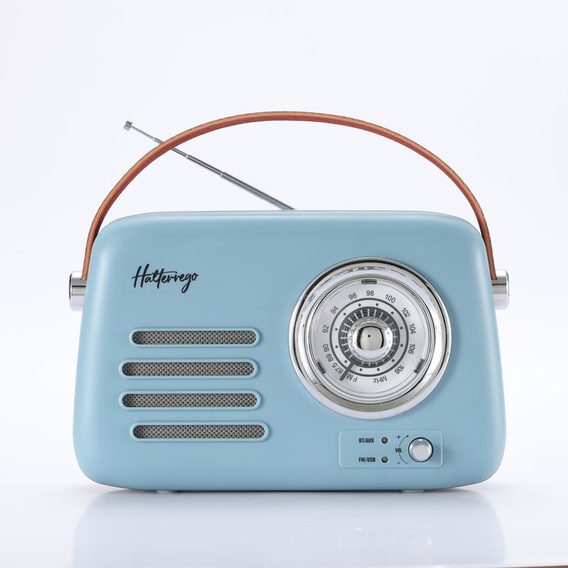 3772243694113-Halterrego - Radio vintage - Bluetooth, Radio FM, lecteur USB, Aux In Aux IN - Batterie rechargeable - --0