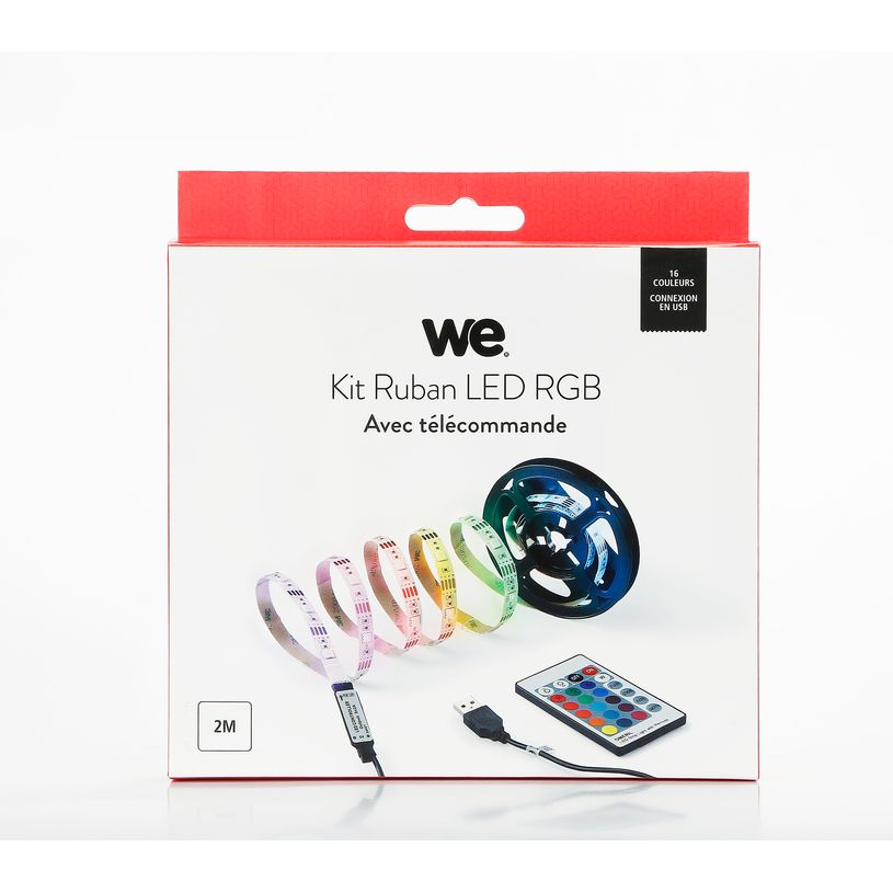 3304490428212-WE - Bande de lumière - LED - 16 couleurs - 2 m--2