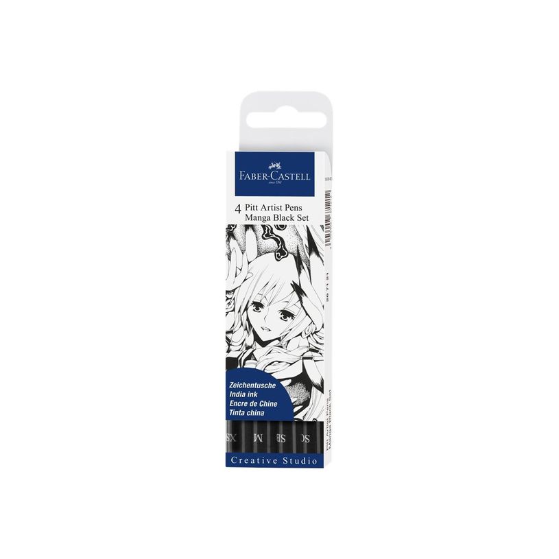 4005402671212-FABER-CASTELL - 4 Feutres PITT Artist Pen Manga - fins et précis - encre permanente indélébil-P_405260534_1-0