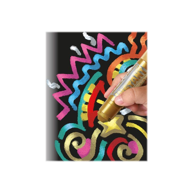 8414213101218-Playcolor One Metallic - Marqueur - gouache - non permanent - pour bois, carton - couleurs métalliques assorties - 10 g -P_500439_1-1