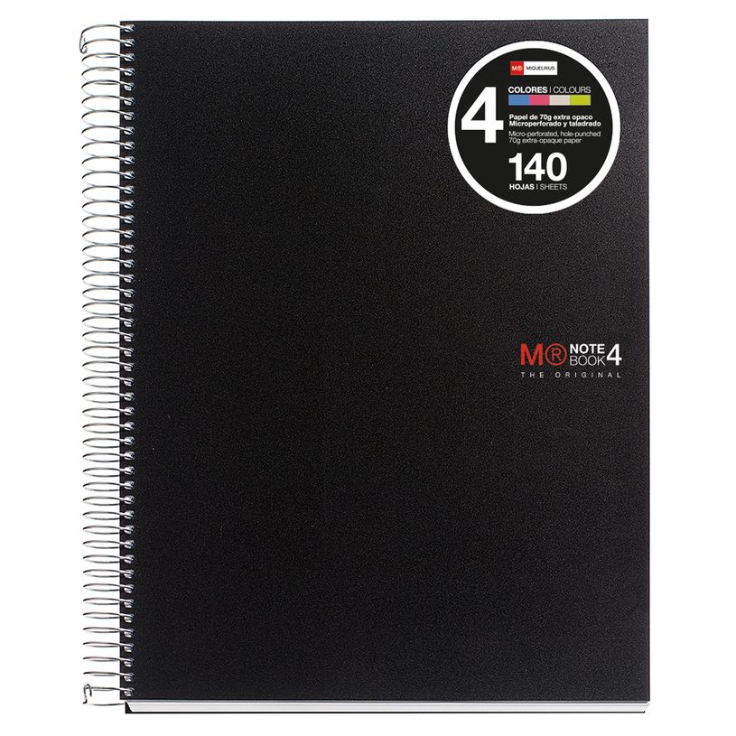 8422593471388-THE ORIGINAL NOTEBOOK, couverture souple, A4, quadrillage 5x5 mm, 140 feuilles de 4 couleurs,-P_502248_1-0