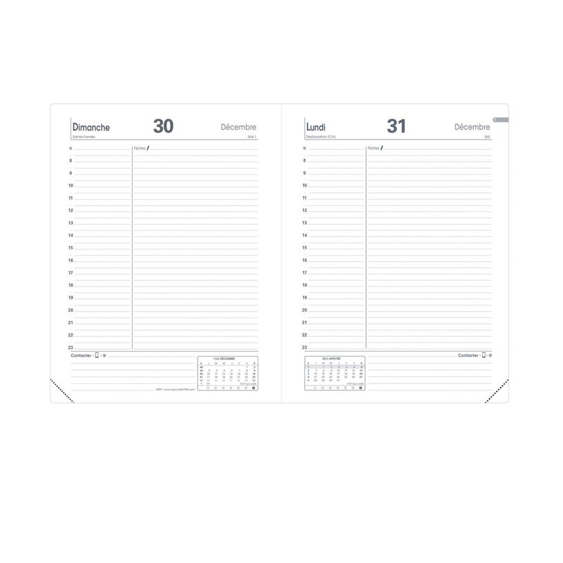 3371010128389-Agenda Impala ABP2 - 1 jour par page - 12 x 17 cm - noir - Quo Vadis--1