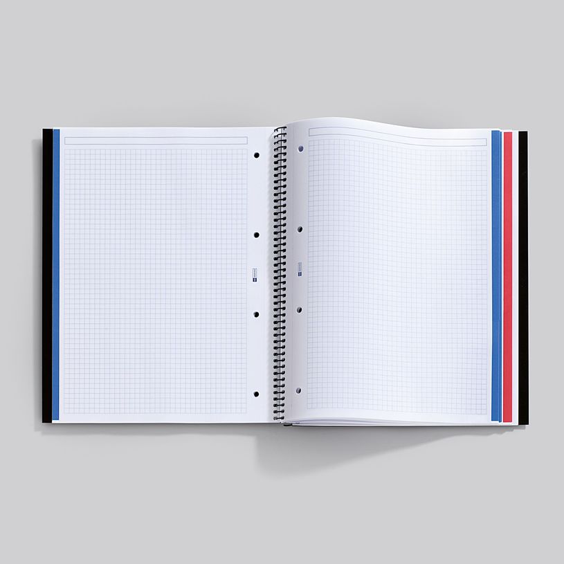 8422593479018-THE ORIGINAL NOTEBOOK, couverture souple, A4, quadrillage 5x5 mm + lisse , 120 feuilles de 2 couleurs, --2