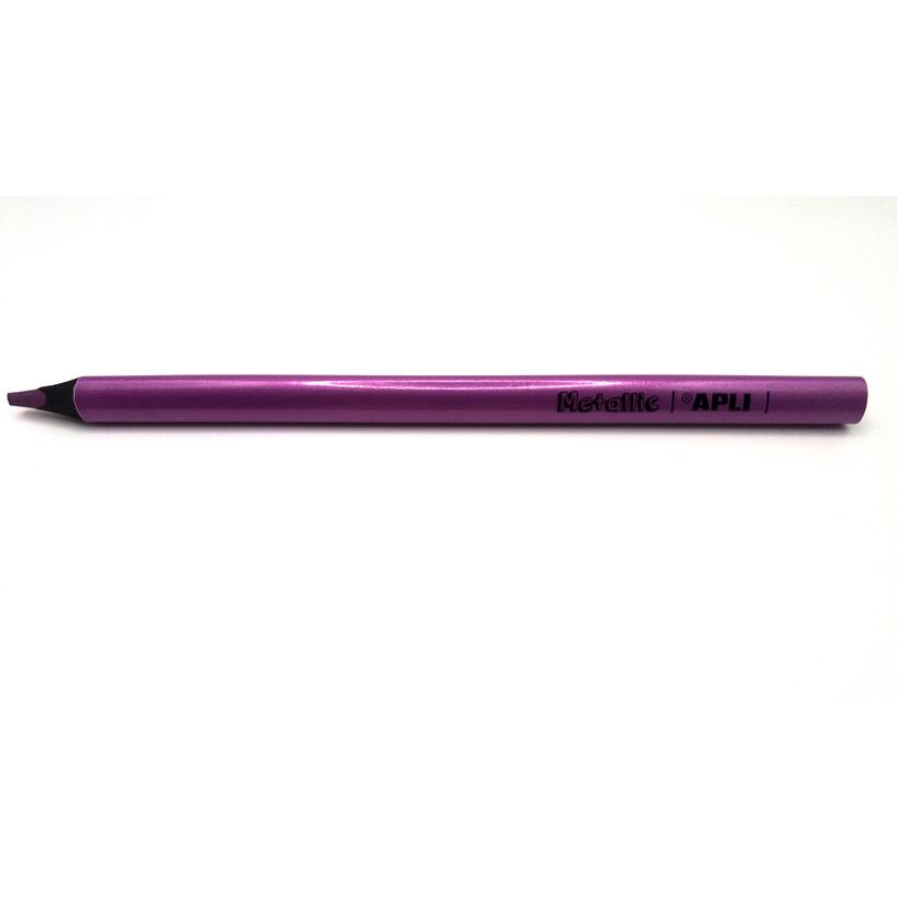8410782175155-Apli Agipa - Crayon de couleur triangulaire Jumbo - rose métallique--0