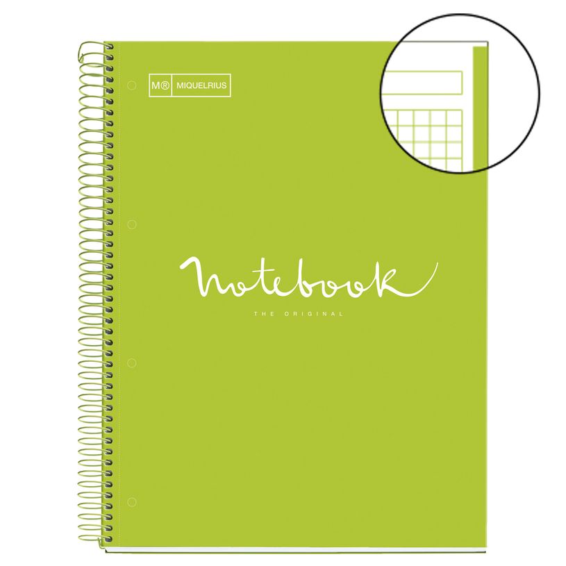 8422593460764-Notebook Emotions, couverture rigide, A4, quadrillage 5x5 mm, 80 feuilles de 1 couleur,Miquel-P_649515_2-1