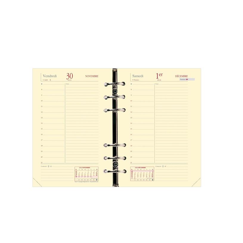 3371010141272-Recharge pour organiseur Timer 17 Prestige - 1 jour par page - 10 x 17 cm - papier ivoire - Quo Vadis--0