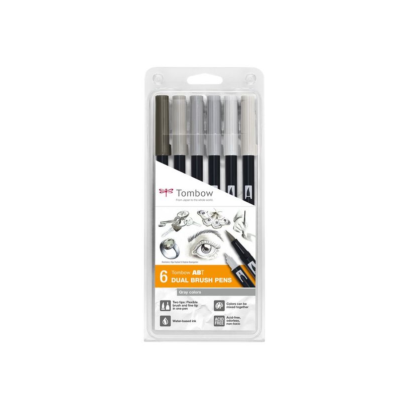 4003198105744-ABT - Stylo pinceau et marqueur combo - couleurs grises assorties - encre à l'eau - 0.8 mm /-P_672094_1-0