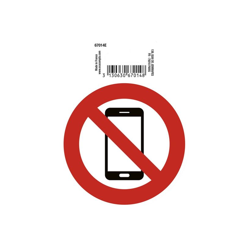 3130630670148-Exacompta - Pictogramme - utilisation des téléphones portables interdite - 100 x 100 mm - r-P_672309_5-0