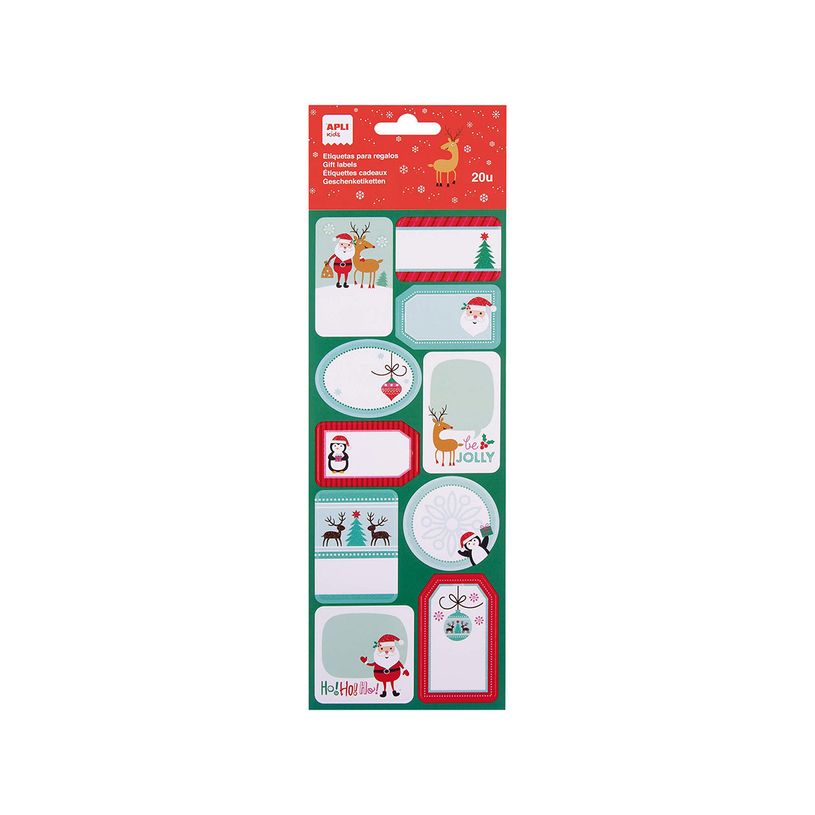 8410782188919-Apli kids - 20 étiquettes cadeau - 100 x 305 mm - Noël/renne-P_674863_3-0
