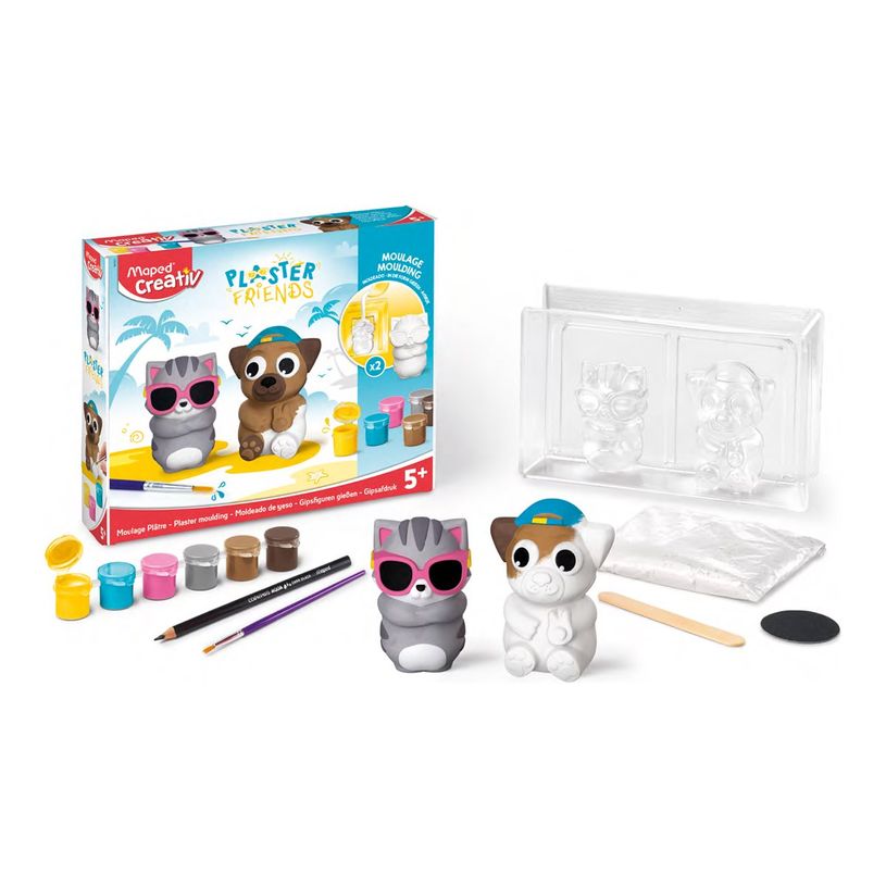 3154149072071-Maped Creativ Plaster Friends - Kit de plâtre à modeler - 7 pièces - chat, chien-P_679039_1-0