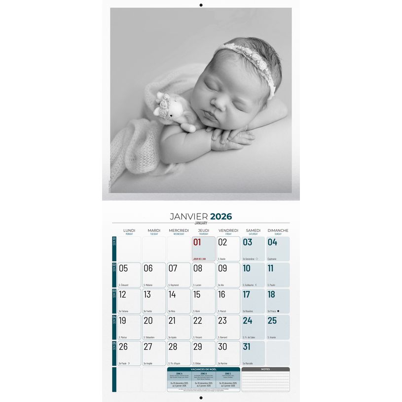 3592930027105-Calendrier illustré BOUCHUT 30 x 30 cm BABY LOVE 70 %--1