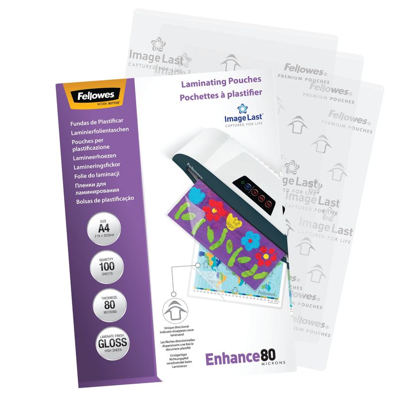 0077511530616-Fellowes - 100 pochettes de plastification A4 (216 x 303 mm) - 80 microns - brillantes -P_79140736_9-8