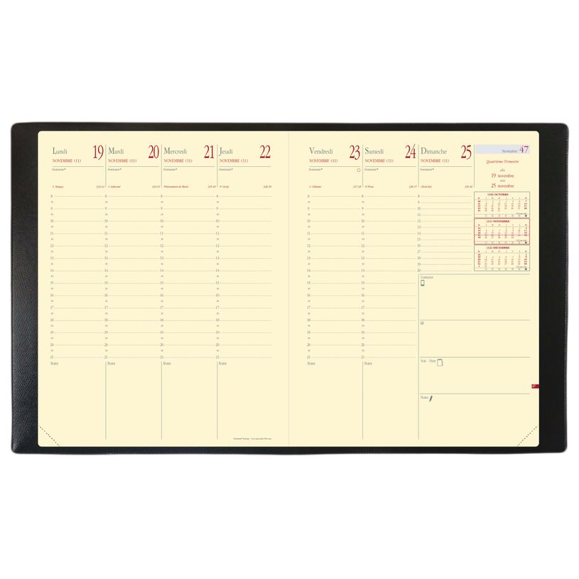 3371010138500-Soho President Prestige - Agenda 1 semaine sur 2 pages - 21 x 27 cm - rouge - Quo Vadis-P_79143165_4-1