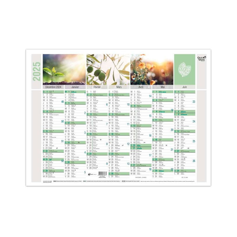 3371010274864-Quo Vadis Equology - Calendrier recyclé 7 mois par face - 40,5 x 55 cm-P_79143203_1-0