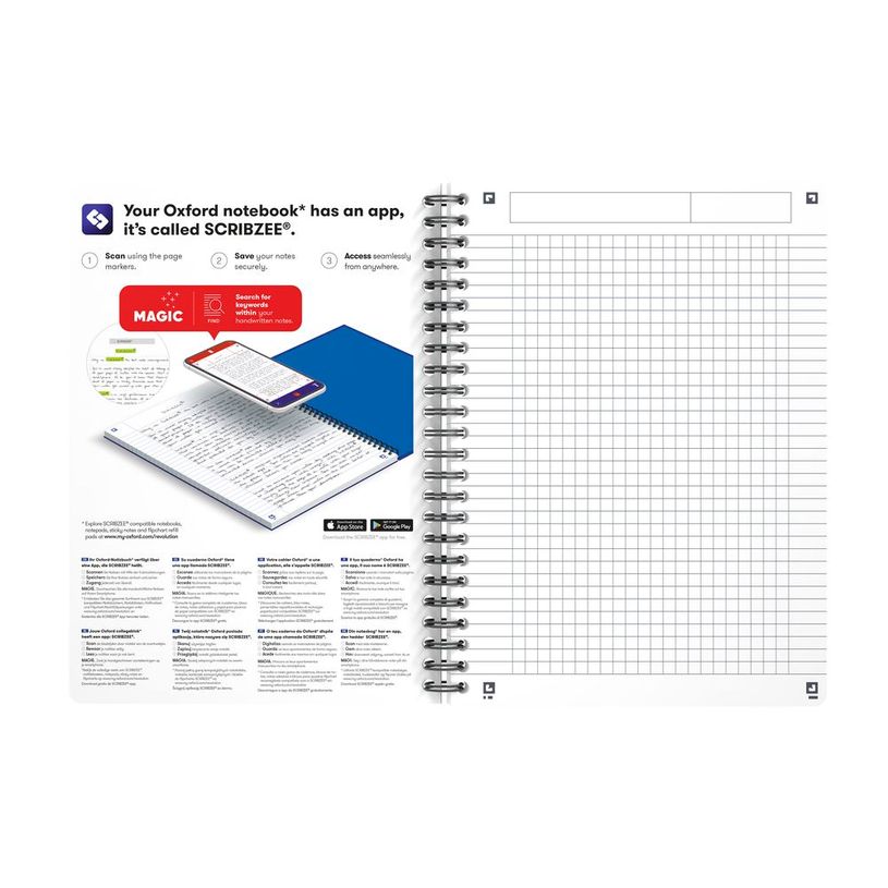 3020120029832-Oxford Office Smart - Cahier à spirale A5 - 180 pages - petits carreaux (5x5 mm) -P_79144580_6-4