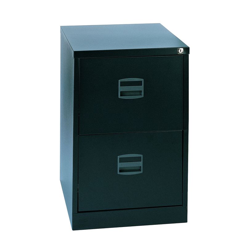 0000791450664-Classeur métallique monobloc professionnels - 2 tiroirs - H71 x L41 x P62 cm - noir-P_79145066_1-0