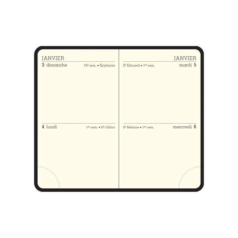 3660942001564-Agenda de poche Winner avec crayon - 2 jours par page - 6,5 x 10,5 cm - disponible dans différentes cou--3