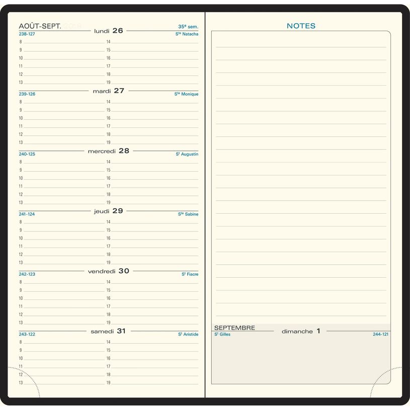 3660942016773-Agenda de poche Winner Espace 17 - 1 semaine par page + 1 page de notes - 9 x 17,5 cm - disponible dans différentes cou--3