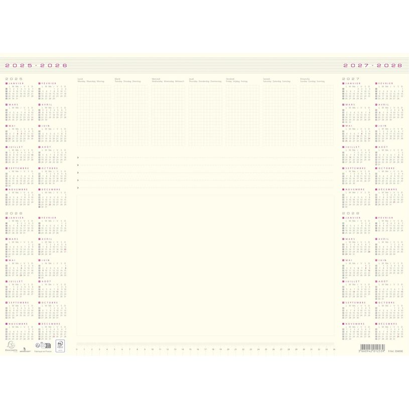 3660942012539-Sous main calendrier 4 années - 25 feuilles papier - 40 x 54 cm - Exacompta--0