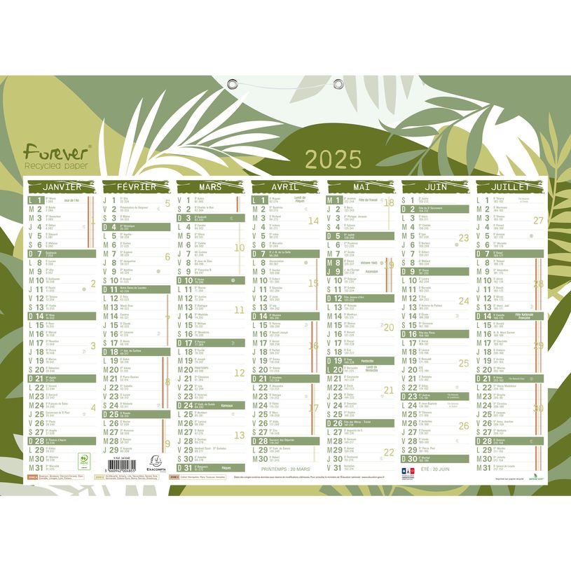 3660942004855-Calendrier recyclé Forever 7 mois par face - 40,5 x 55 cm - Exacompta-P_79146547_1-0