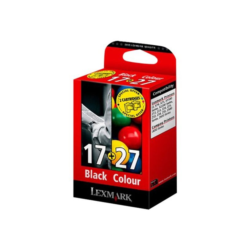 734646055475-Lexmark 17/27 - Pack de 2 - noire, couleurs (cyan, magenta, jaune) - originale - cartouche d-P_79149629_2-1