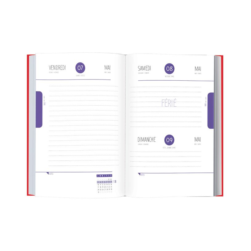3108720615133-Agenda Gomme Illustré - 1 jour par page - 12,5 x 17,5 cm - 2 décors au choix - Oberthur-P_79150137_4-3