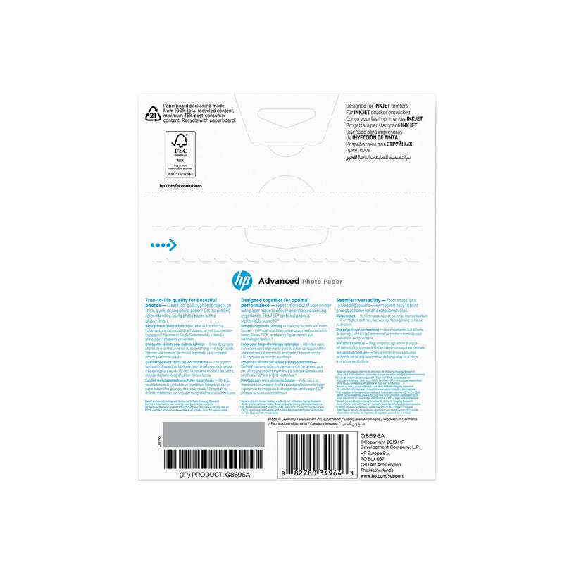 882780349643-HP - Papier photo brillant - 13 x 18 cm - 250 g/m² - 25 feuilles-P_79350513_3-2
