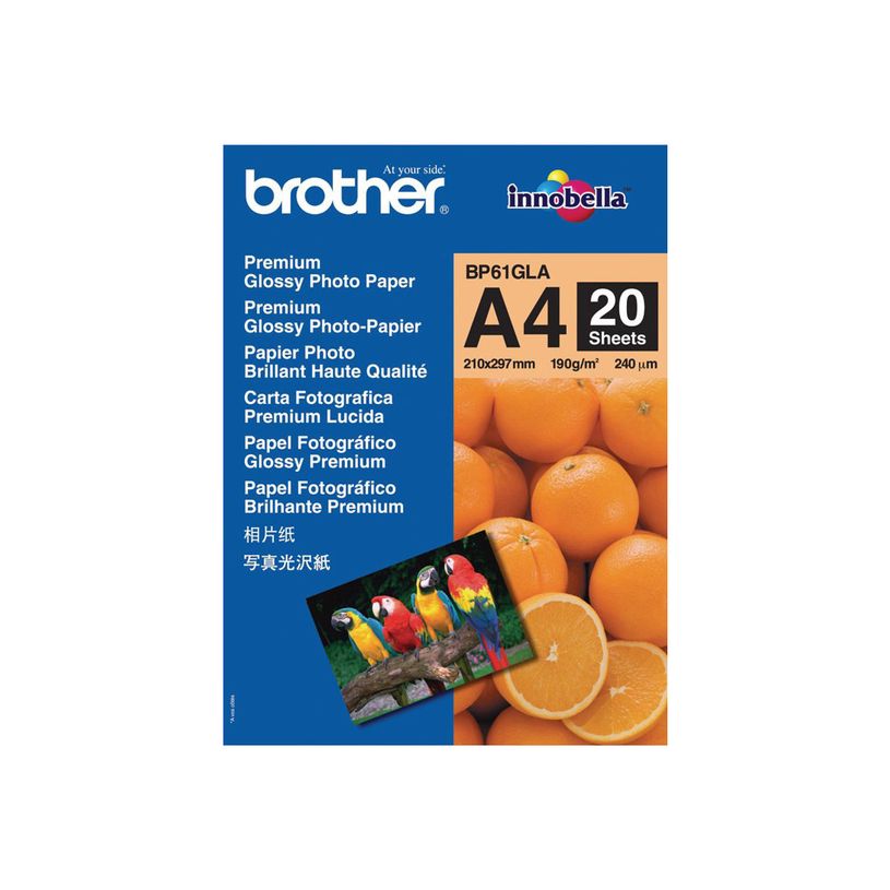 4977766640183-Brother BP 61GLA Premium Glossy Photo Paper - papier photo - 20 feuille(s) - A4 - 190 g/m²-P_79351416_1-0