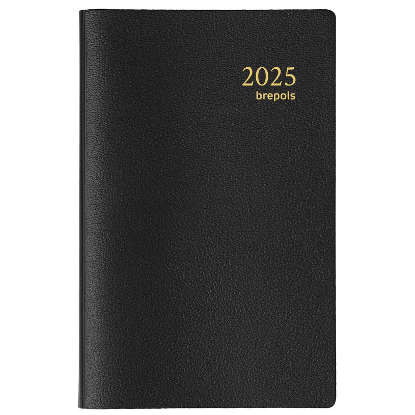 5412303124379-Agenda de poche spiralé Delta Genova - 1 semaine sur 2 pages - 8 x 12 cm - noir - Brepols-P_79353448_1-0