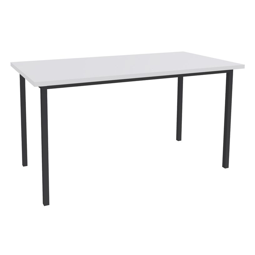 3253310119307-Table de réunion Rectangulaire - 120 x 60 cm - Pieds carrés anthracite - blanc perle-P_79355276_1-0