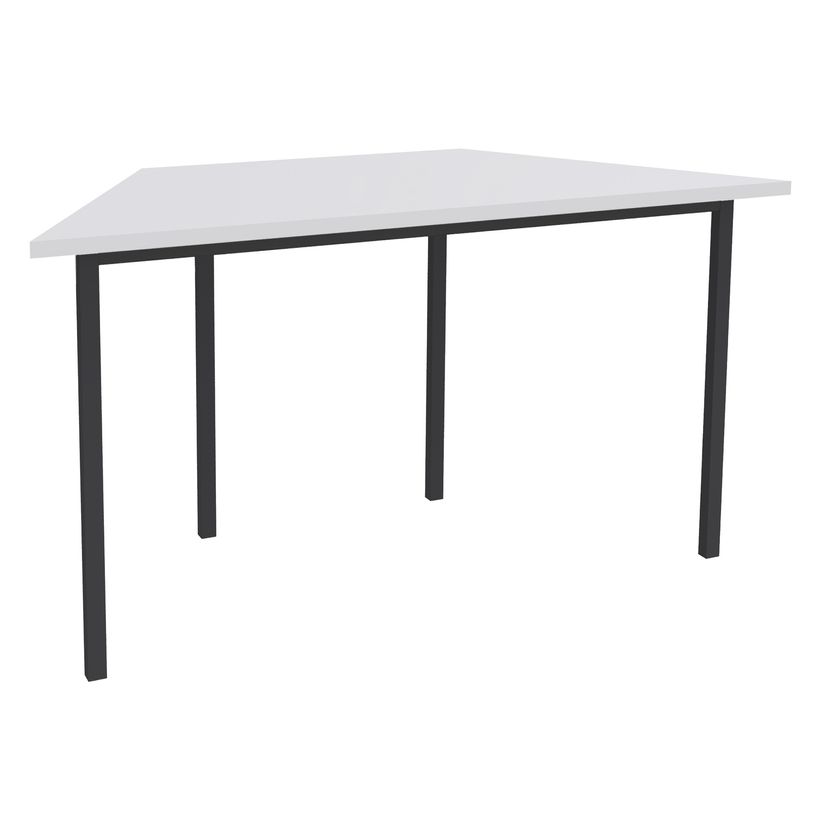 3253310120662-Table de réunion Trapèze - 120 x 60 cm - Pieds carrés anthracite - Blanc perle-P_79355278_1-0