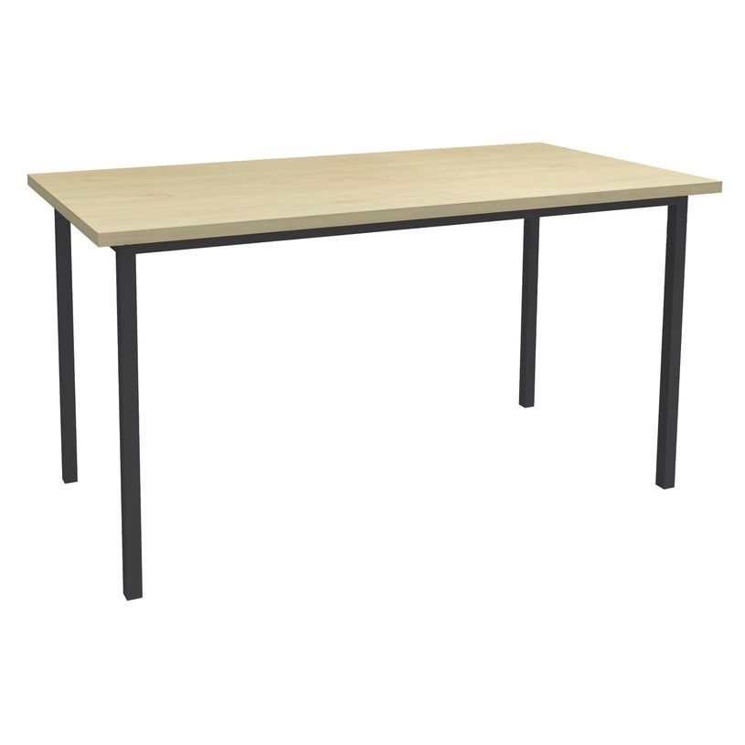 3253310129733-Table de réunion Rectangulaire - 120 x 60 cm - Pieds carrés anthracite - imitation érabl-P_79355294_1-0