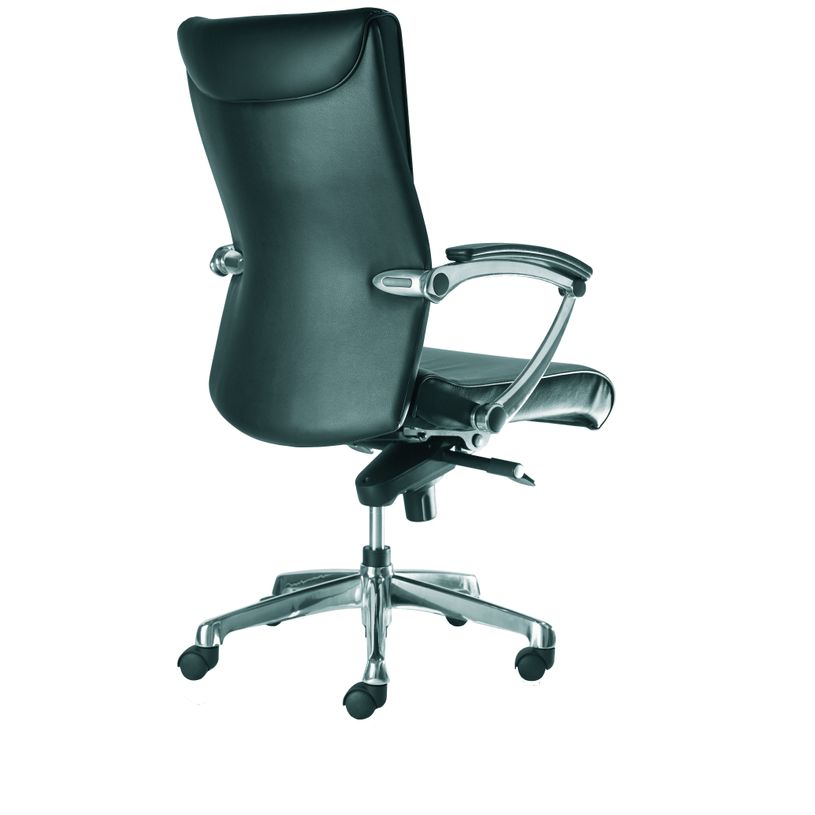 0000793561061-Fauteuil de bureau ergonomique GEORGE en cuir - Accoudoirs fixes - Noir -P_79356106_2-1