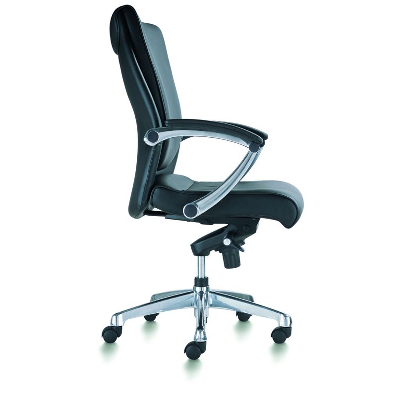 0000793561061-Fauteuil de bureau ergonomique GEORGE en cuir - Accoudoirs fixes - Noir -P_79356106_3-2