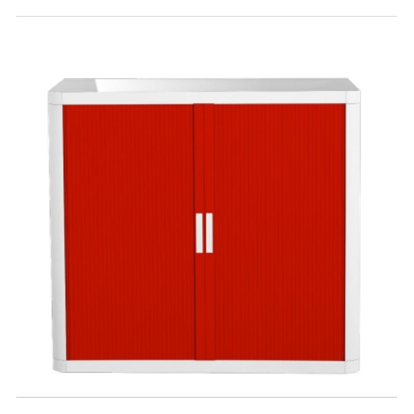 3660141930108-Armoire basse à rideaux EASY OFFICE - 110 x 104 x 41,5 cm - Corps et poignée blanc - Ride-P_79362565_1-0