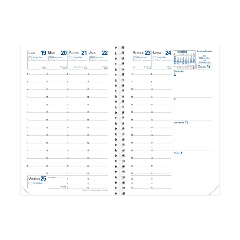 3371017523439-Agenda à spirale Impala Affaires avec répertoire - 1 semaine sur 2 pages - 10 x 15 cm - n-P_79364633_3-1