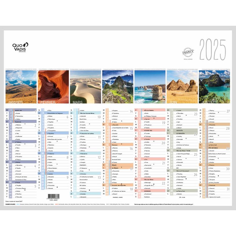 3371017523651-Quo Vadis - Calendrier Fantaisie 7 mois par face - 21 x 27 cm - Terre-P_79364642_1-0