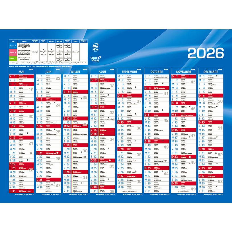 3371017524658-Calendrier de banque Septembre à Décembre - 55 x 40,5 cm - bleu - Quo Vadis-P_79364666_2-1