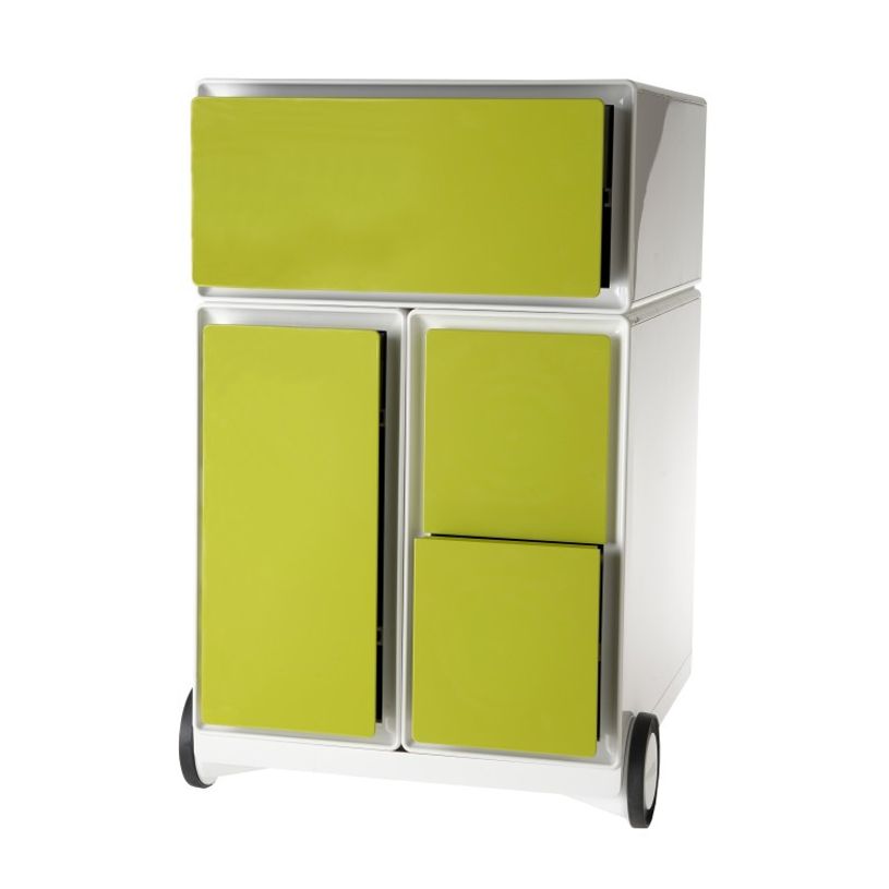 3660141926170-Caisson de bureau mobile EASYBOX - 4 tiroirs mixtes - Vert-P_79367219_1-0