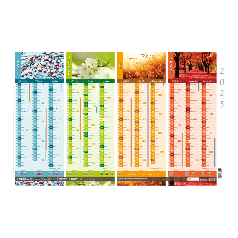 3147281603050-Calendrier rembordé 65x23 cm - 1 décor plantation - 1 année / face Hamelin-P_79370341_1-0