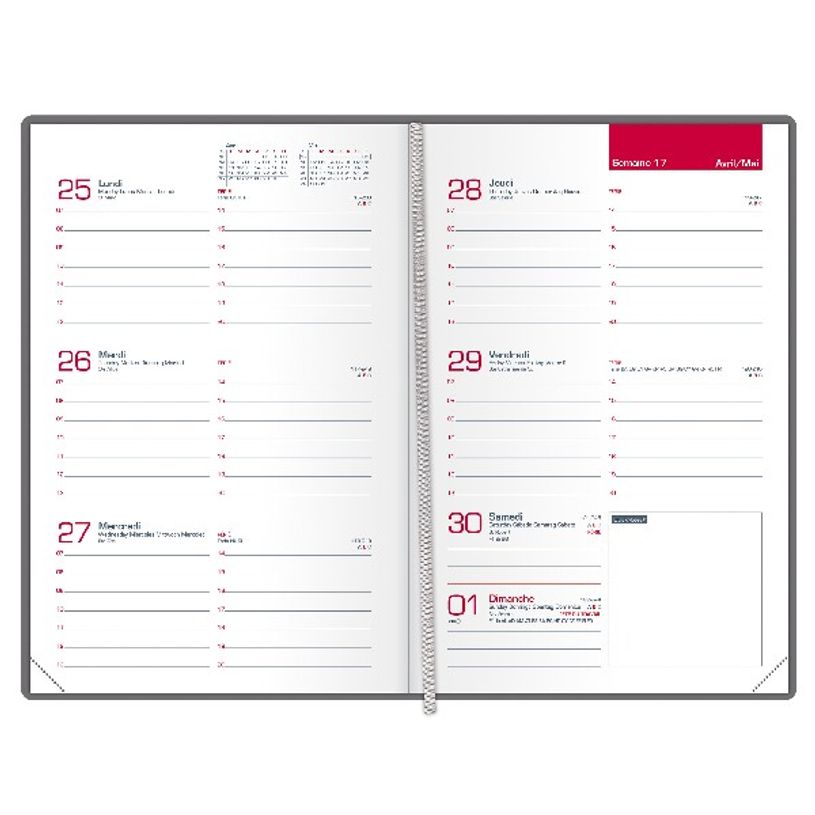 3147281782809-Agenda de poche Oxford Textura - 1 semaine sur 2 pages - 10 x 15 cm - disponible dans diff