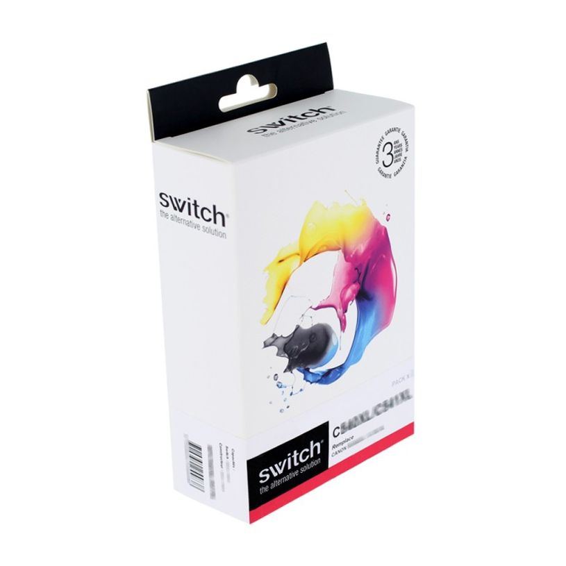 3700654206236-Cartouche compatible Canon PGI-525/CLI-526 - Pack de 4 - noirs, cyan, magenta, jaune - Swit-P_79372578_1-0