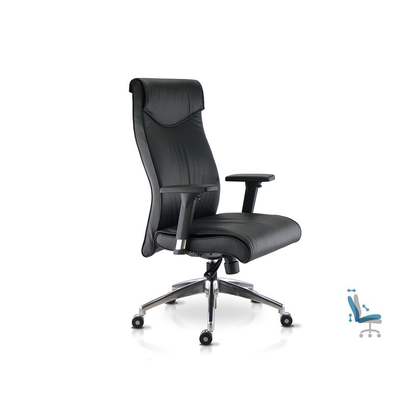 3660916029297-Fauteuil de bureau ergonomique BRIDGER en cuir -  accoudoirs réglables 4D - avec têtière-P_79375850_1-0