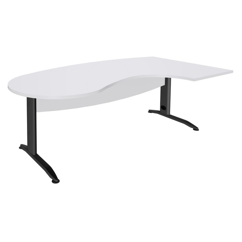 2012348121666-Bureau compact manager retour à droite IDRA - 200 cm - Pied anthracite - Blanc perle (Pieds de renfort obligato-P_79376888_1-0