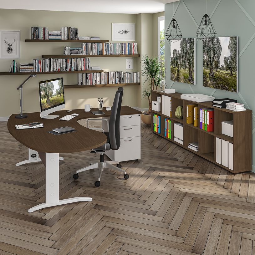 2012348121666-Bureau compact manager retour à droite IDRA - 200 cm - Pied anthracite - Blanc perle (Pieds de renfort obligato-P_79376888_5-1
