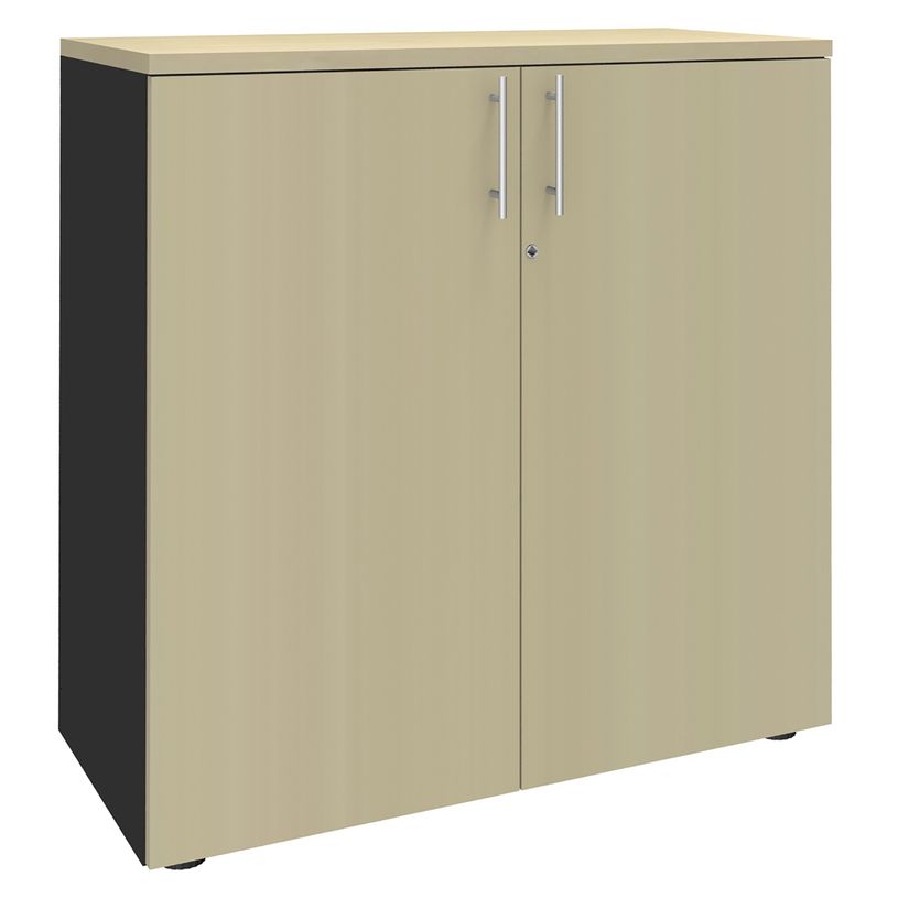 2012348123349-Armoire mi-haute IDRA/DUAL -  L80 x H102 x P47 - 2 portes - 2 tablettes métal DS - Corps anthrac-P_79377056_1-0